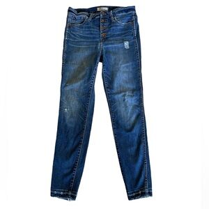 MADEWELL 10 inch High Rise Button Up Skinny Jeans